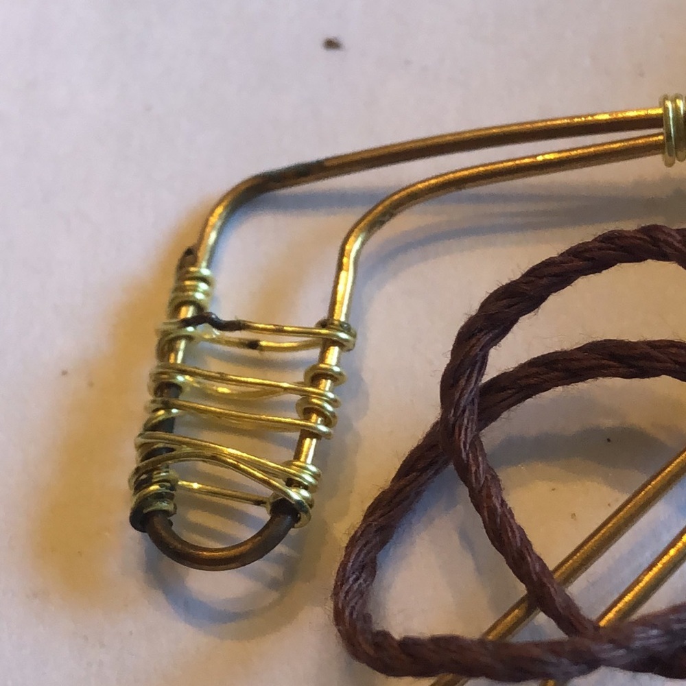 Wire Hockey Stick Brown Cord Boho Necklace - Picture 7 of 7